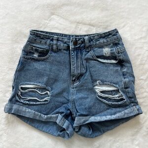 SHEIN Distressed Blue Jean Shorts